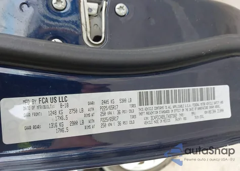 2018 Dodge Journey Se z USA, uszkodzony, nr VIN 3C4PDCAB9JT497302